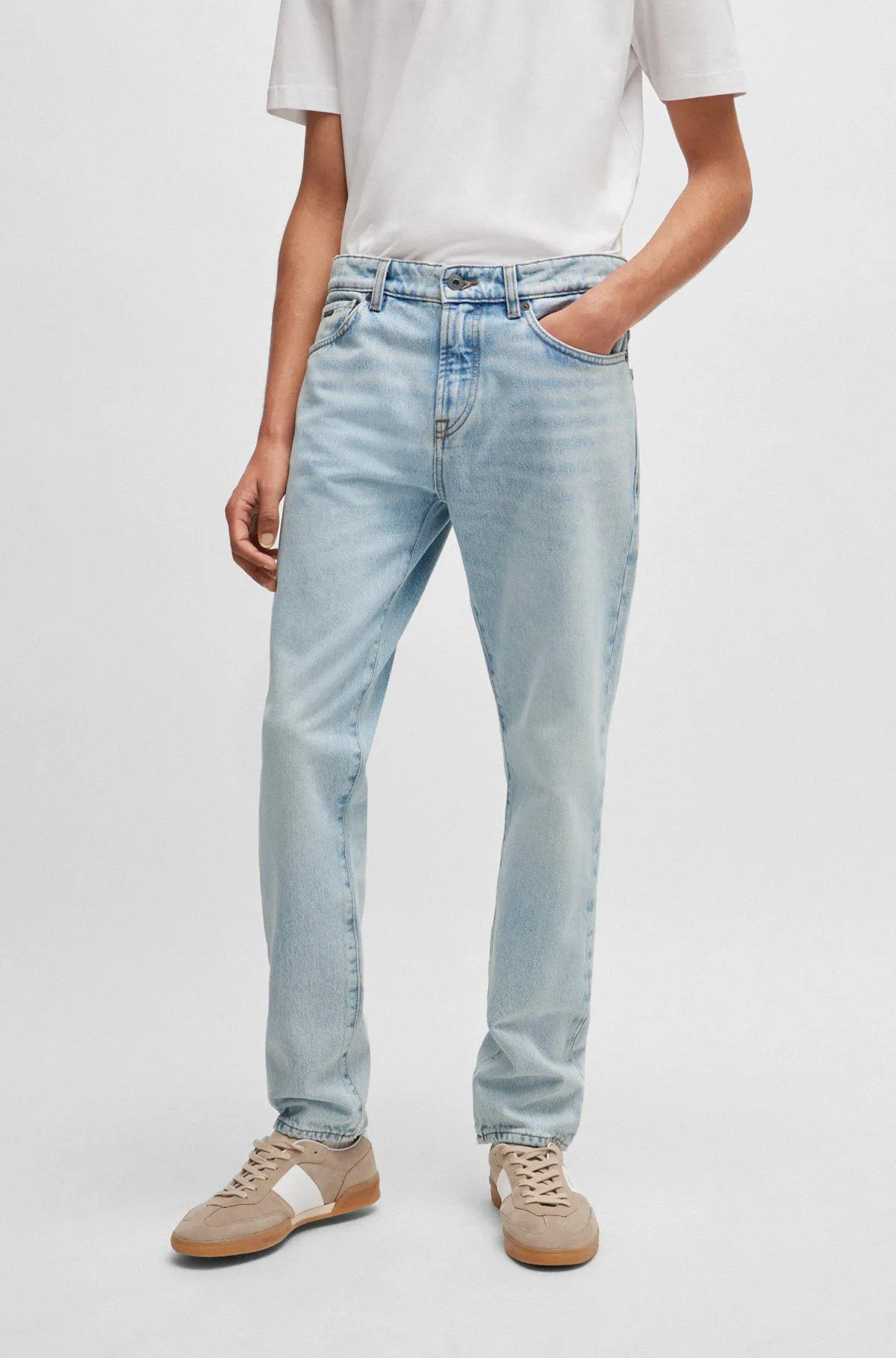 Regular-fit jeans in blue rigid denim