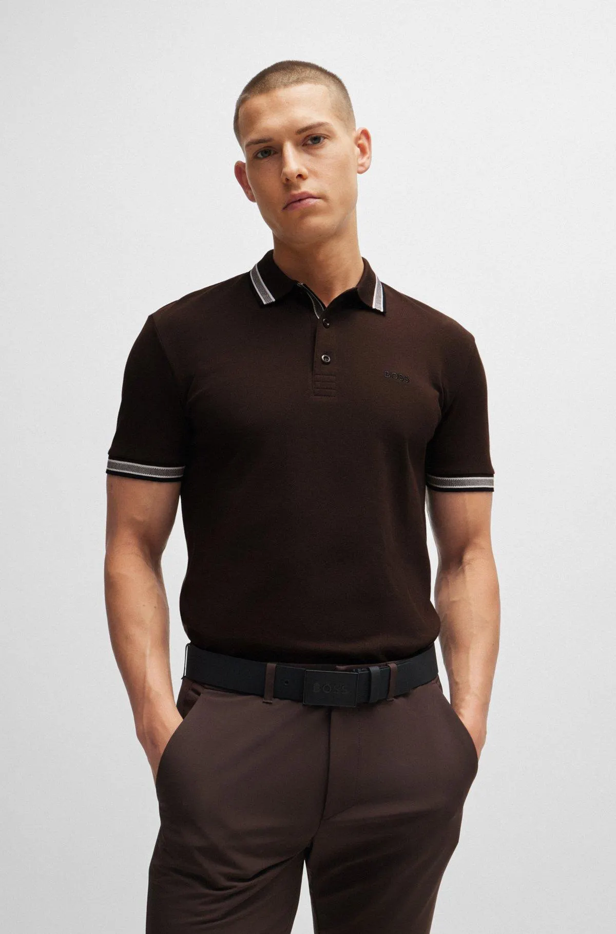 Cotton-piqué Paddy polo shirt with contrast logo