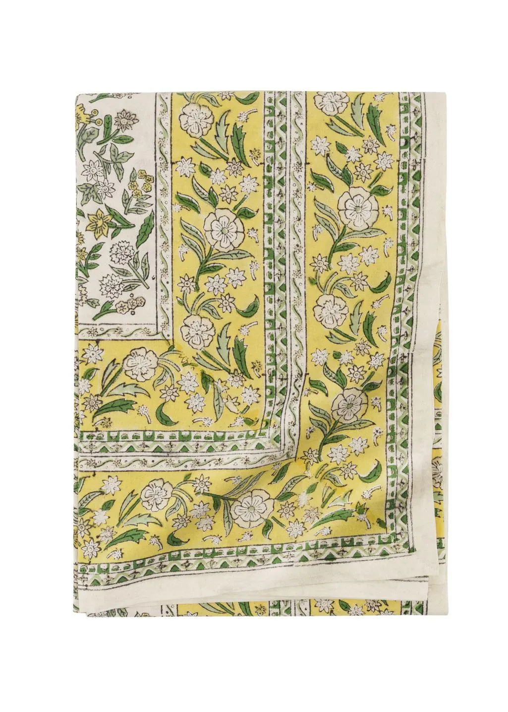 Block-printed tablecloth