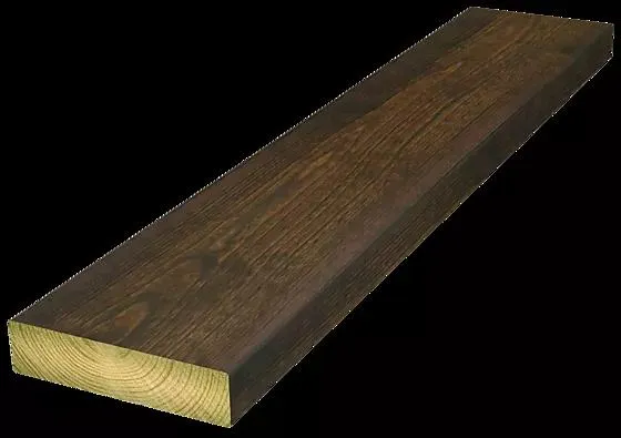 Terrassebord royalimpregnert brun furu 28x120x5100 mm