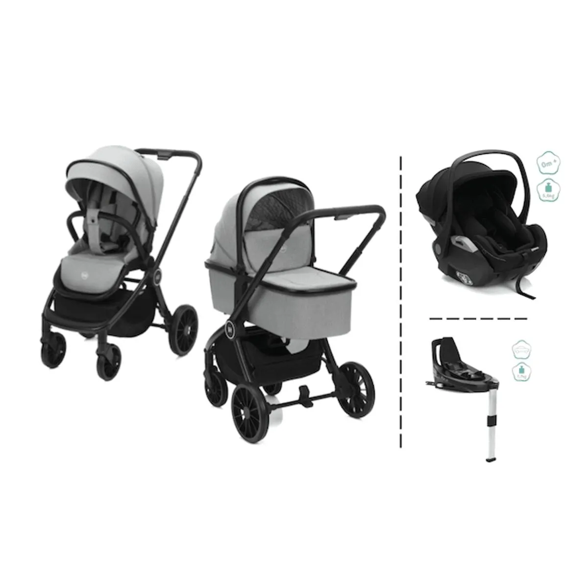 Fillikid | Cougar Kombivogn og Bilstol Pakke | Grey