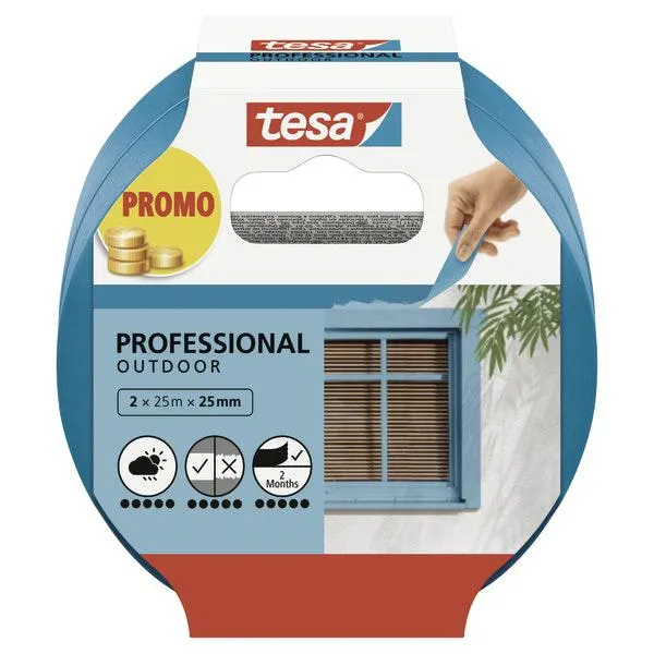 MALERTAPE PRECISION UTENDØRS 25MX25MM, 2-PAKNING
