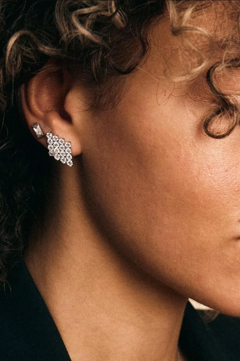 Luminary Studs Steel Silver