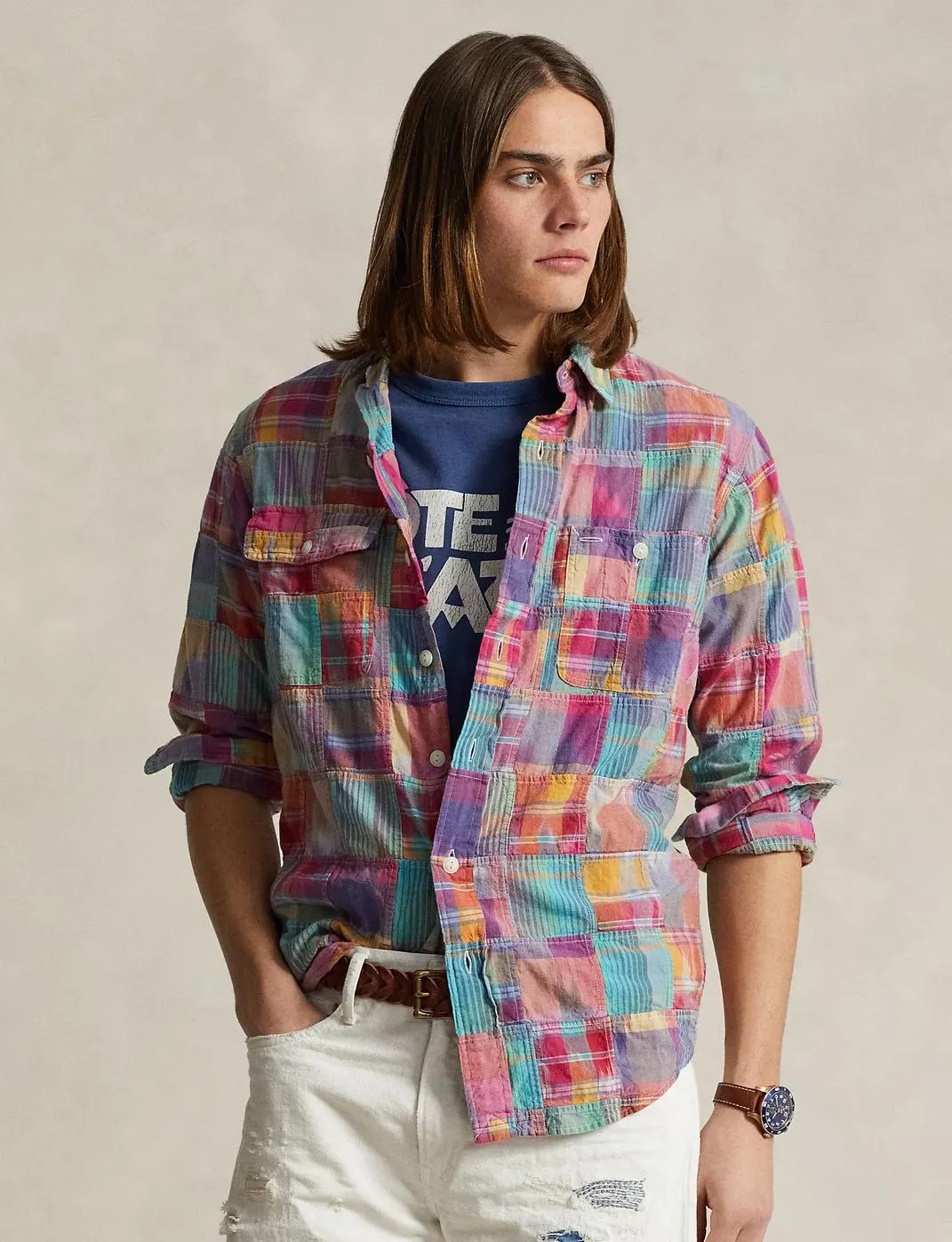 Madras Workshirt Ikat Patchwork