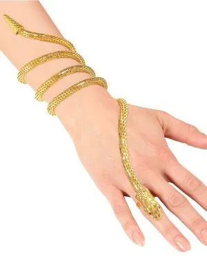 Gullfarget Ring Armbånd med Slange