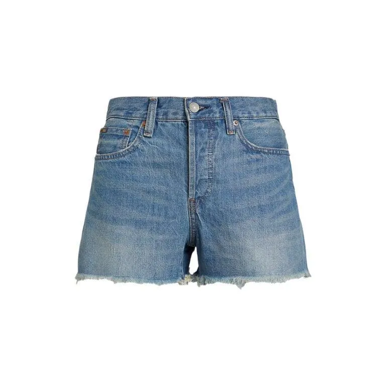 Cutoff Denim Short – Blå