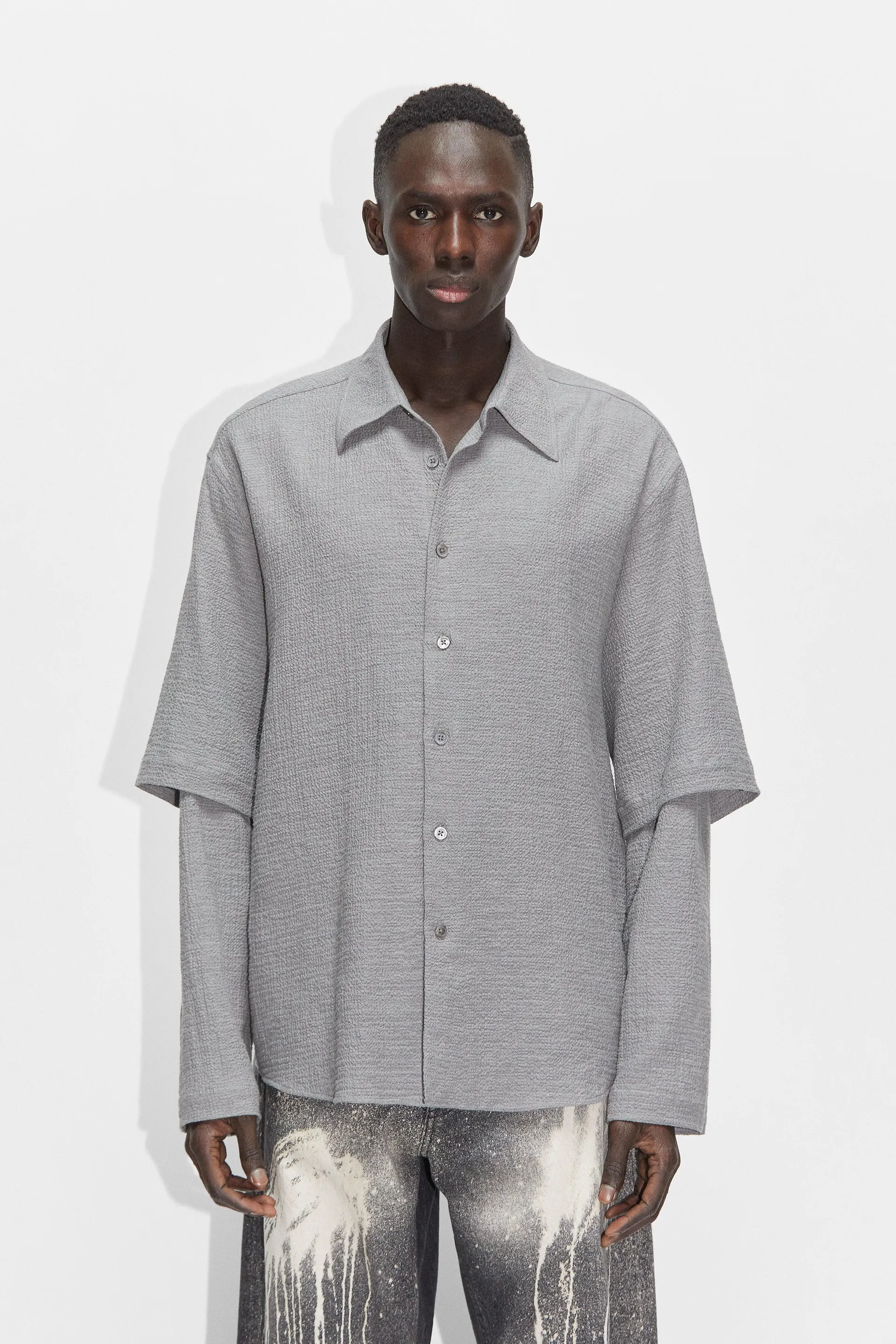 Oversized Layered-sleeve Shirt