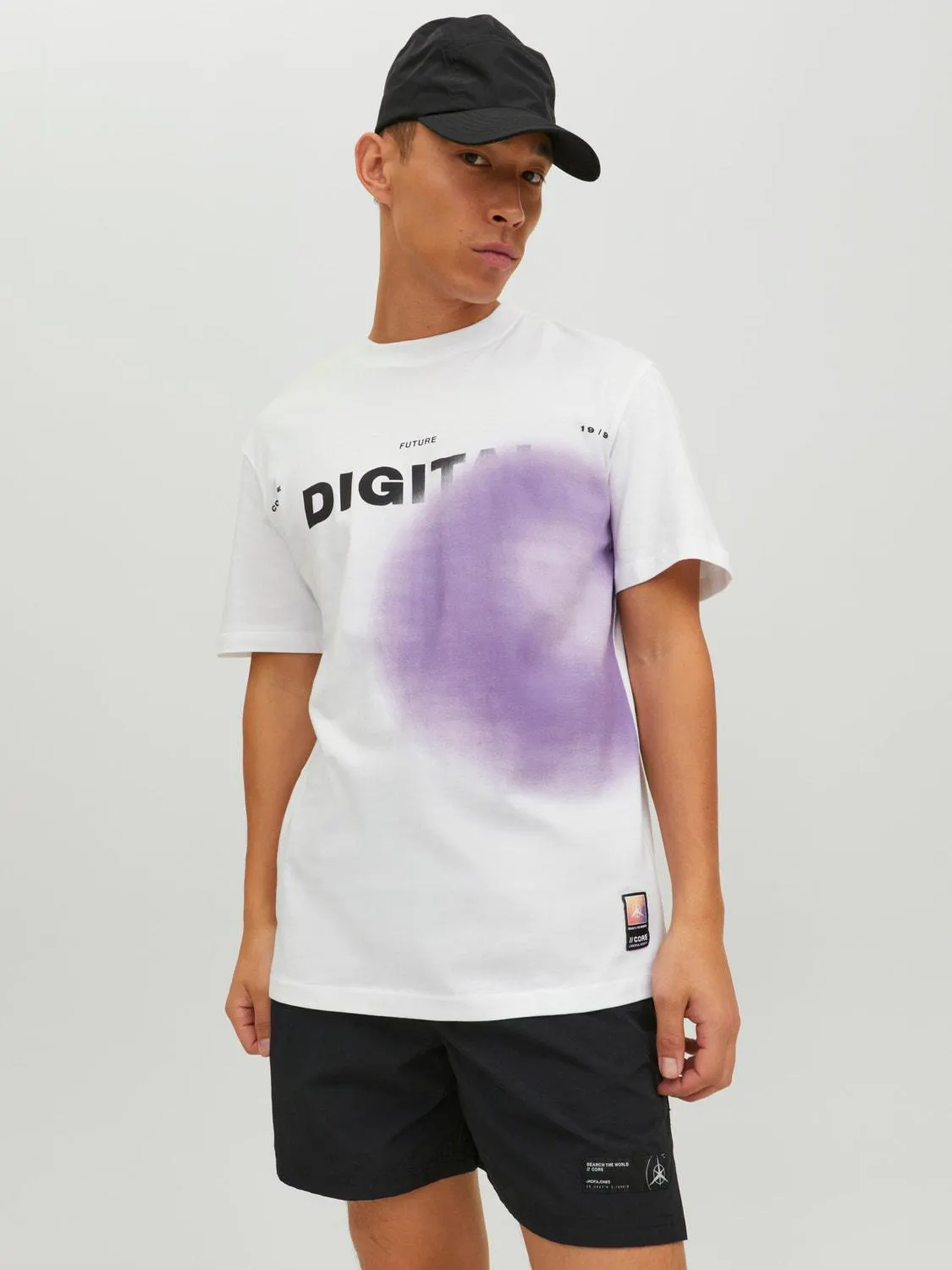 Trykket tekst O-hals T-skjorte