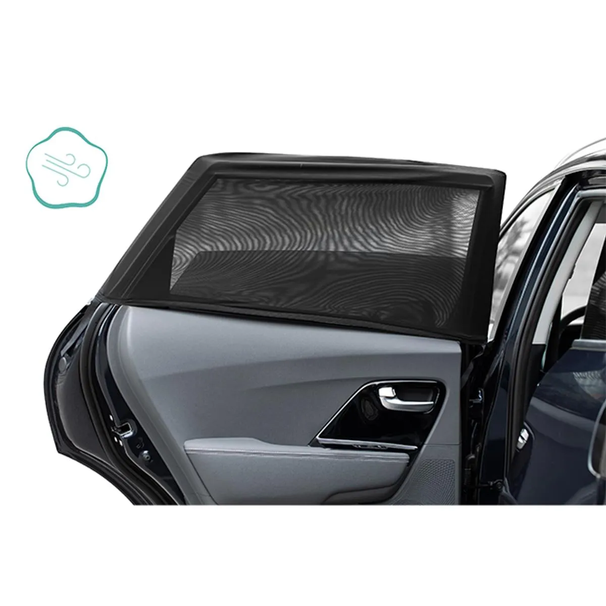 Fillikid | Soltrekk for bilvindu - Dra over vinduet | 2 pk | Black