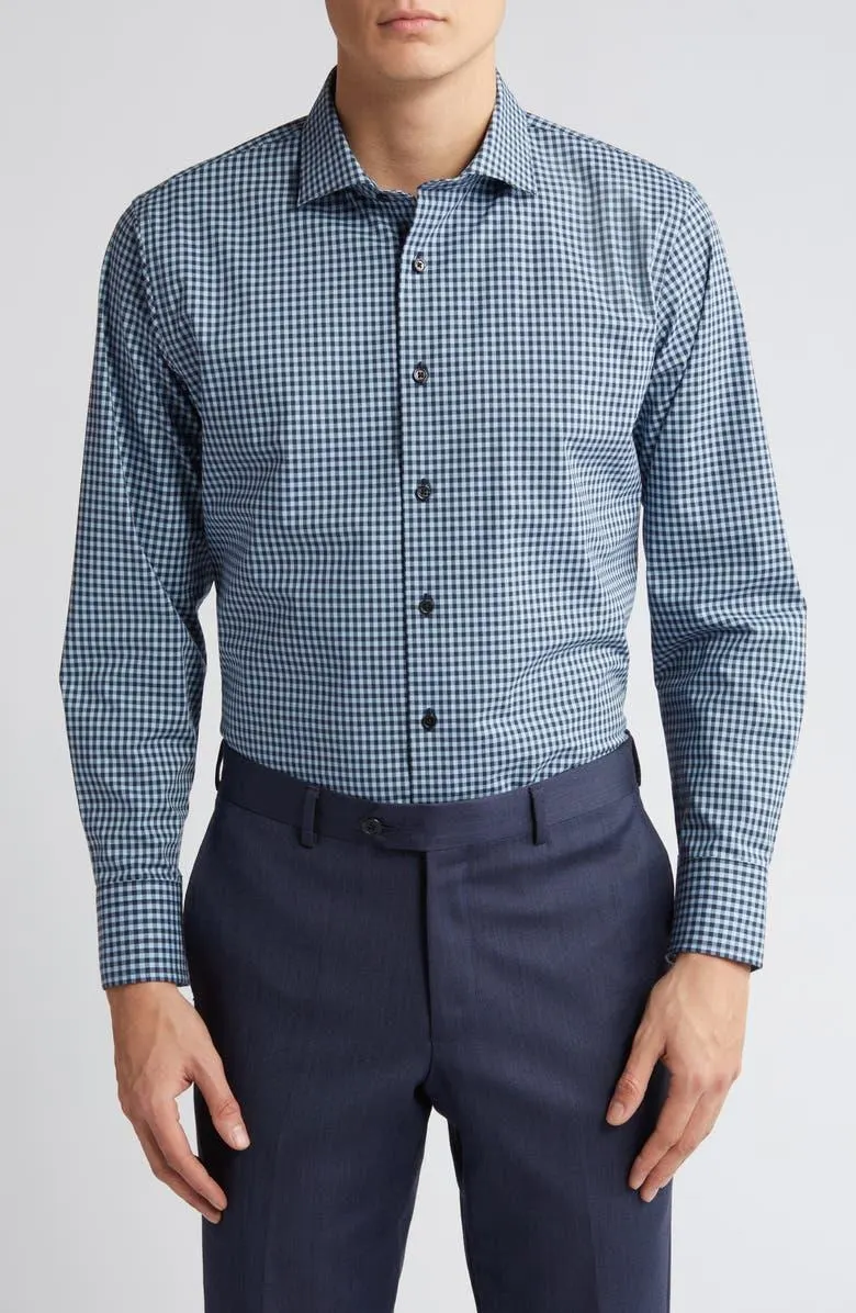 Tech-Smart Trim Fit Check Performance Dress Shirt