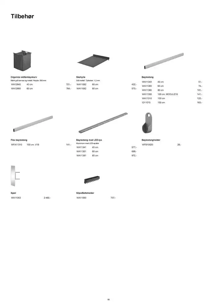 kvik kjøkken Garderobe prisliste. fra 1. januar til 31. desember 2025 - kundeavisside 68