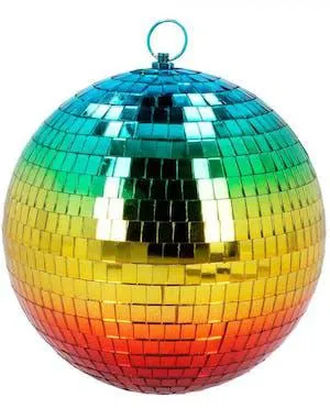 Regnbuefarget Discokule 20 cm