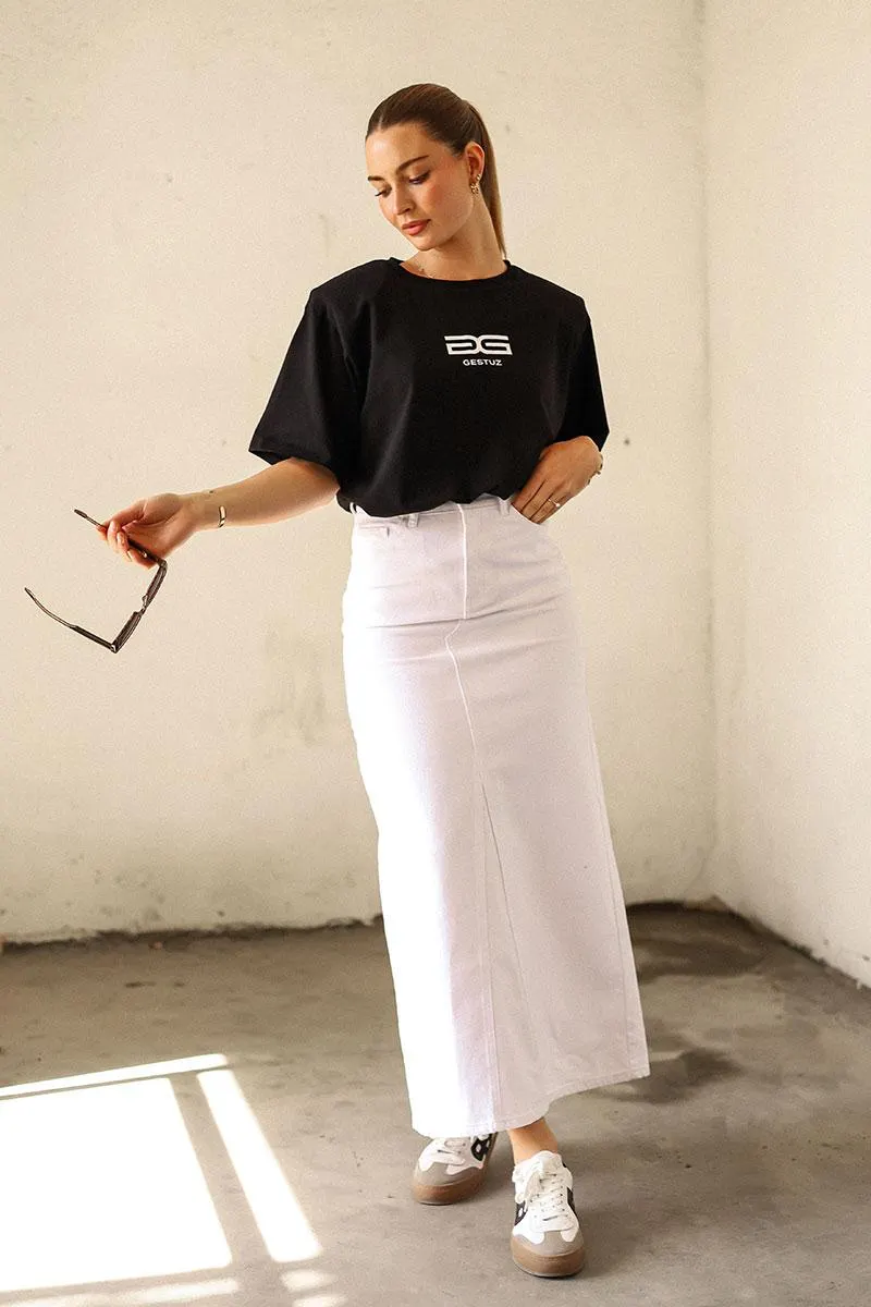Mily GZ HW Long Skirt White Wash