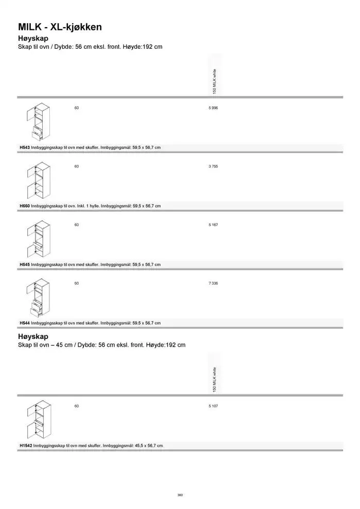 kvik kjøkken Prisliste. fra 1. januar til 31. desember 2025 - kundeavisside 380