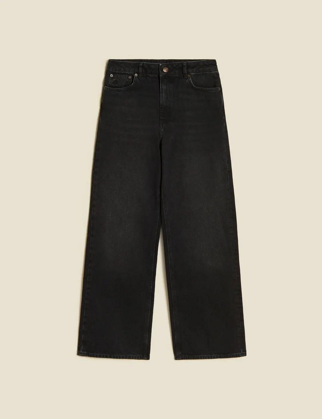 W Wide Jeans Black Washed