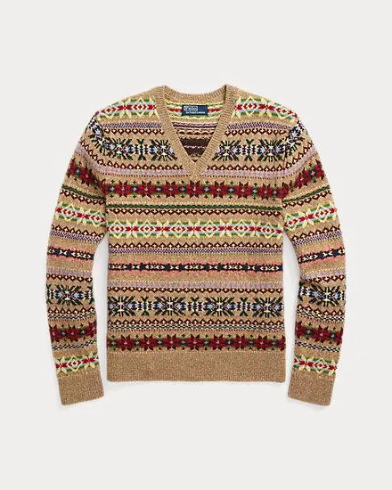 Fair Isle Wool V-Neck Jumper