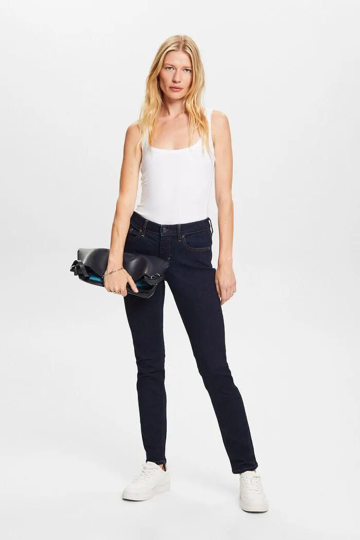 Recycled: mid-rise slim fit stretch jeans