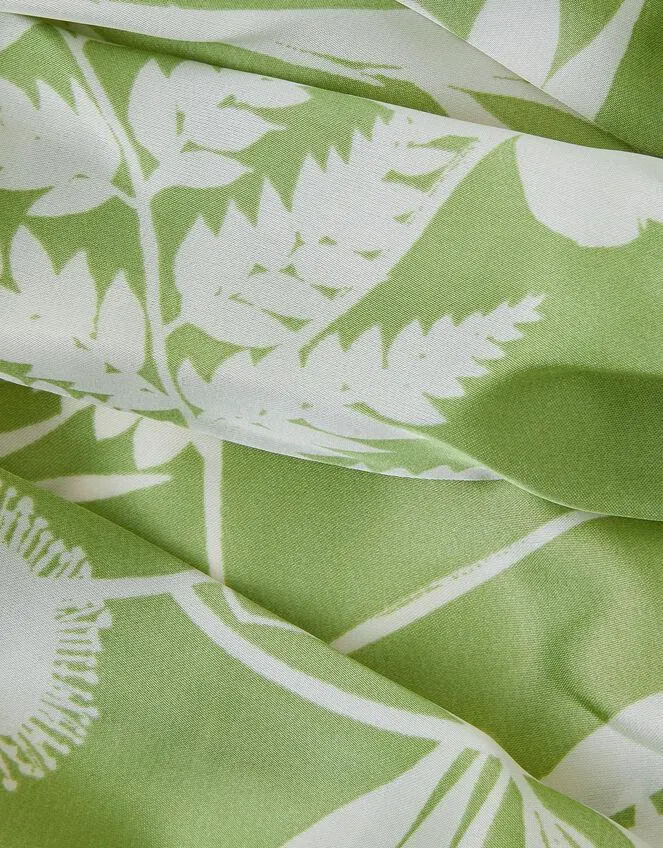 Satin Square Scarf Green