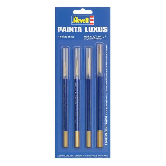 Revell Painta Luxus Martens Brushes – 4 mårhårspensler for byggemodeller