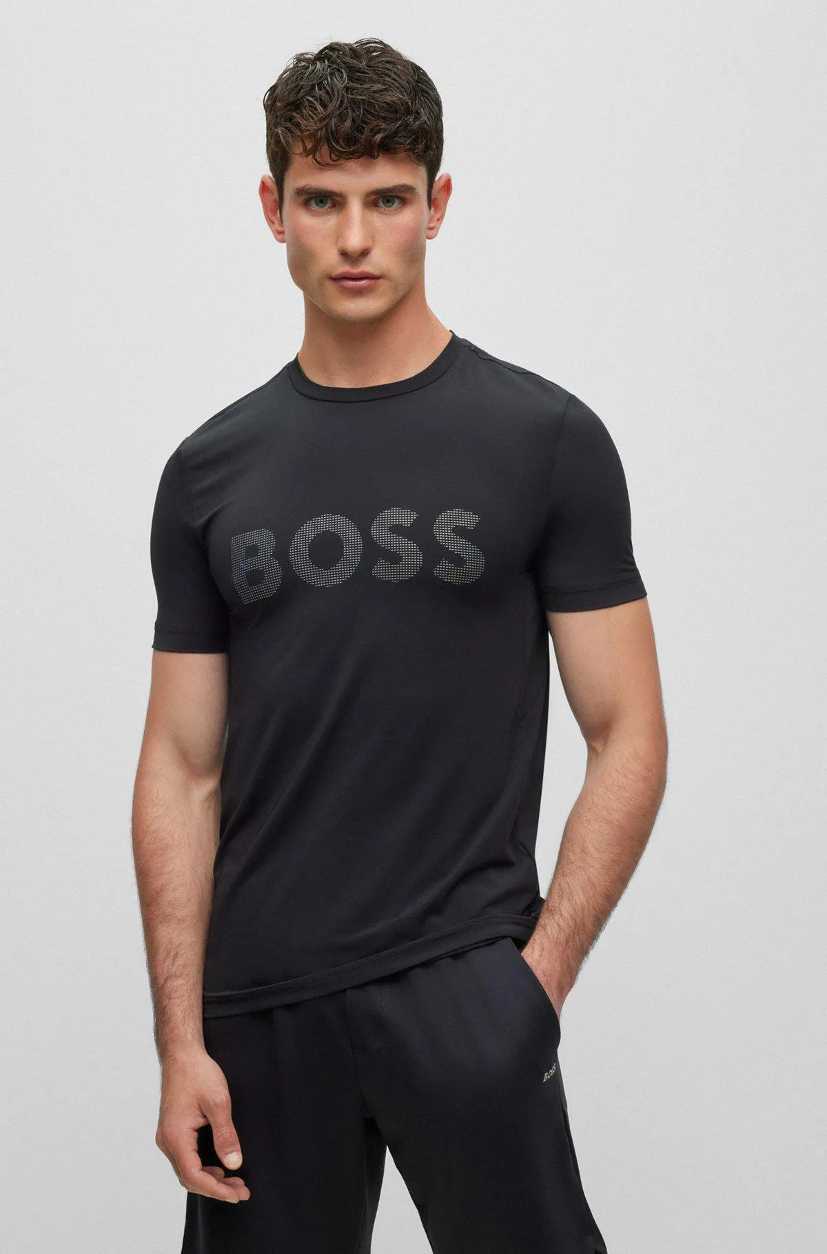 Slim-fit T-shirt with decorative reflective logo