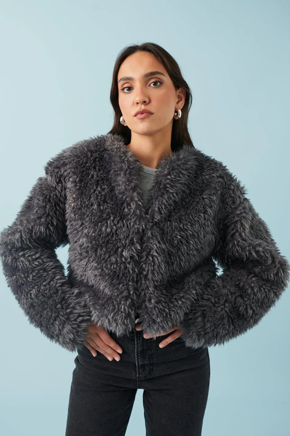 Faux fur jacket