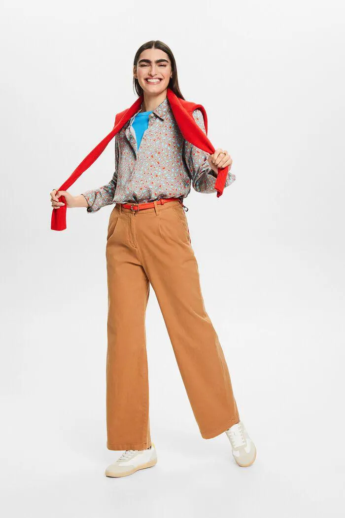 Printed Satin Shirt Blouse