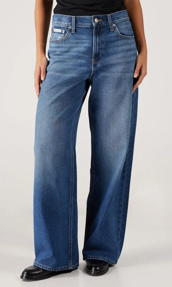Low Rise Baggy Medium Blå Jeans