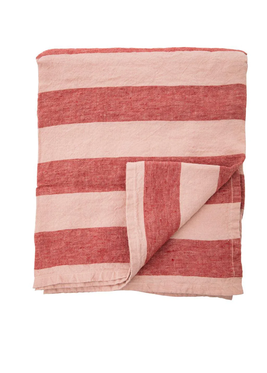 Striped linen tablecloth