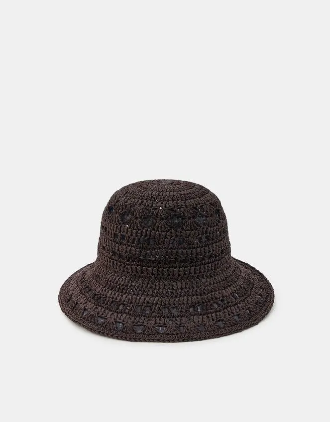 Crochet Raffia Bucket Hat