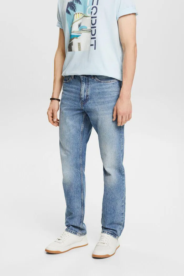 Mid-Rise Straight Jeans