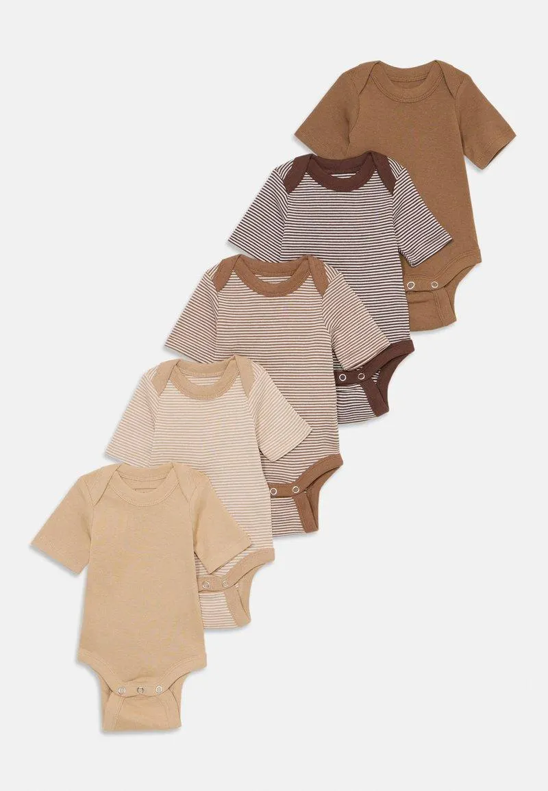 UNISEX 5 PACK SHORT SLEEVE - Nattdrakt - light brown/beige