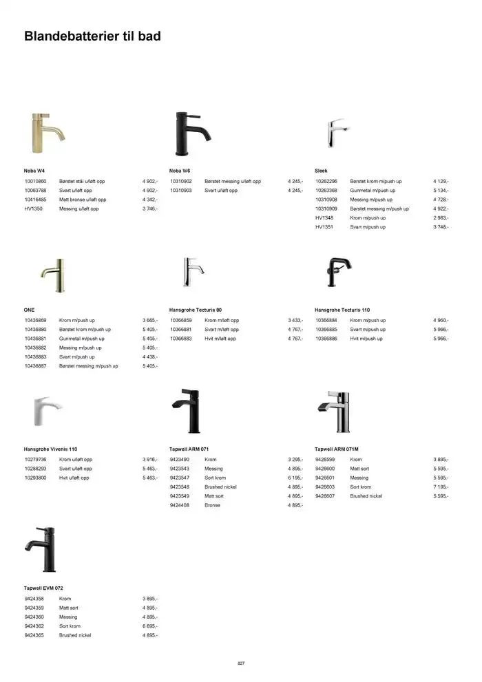 kvik kjøkken Prisliste. fra 1. januar til 31. desember 2025 - kundeavisside 827