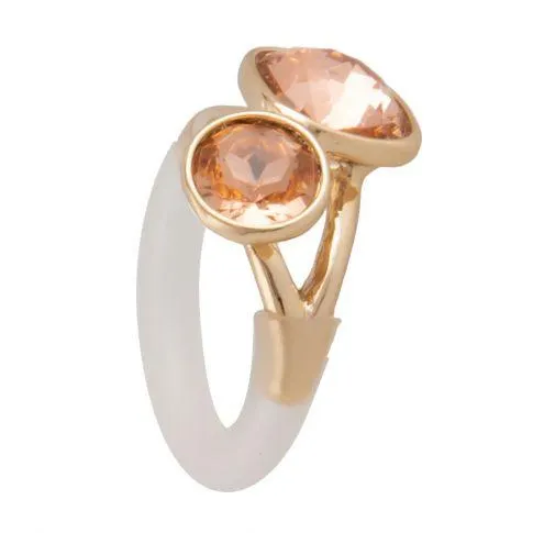 Patricia 2 ring gold Peach