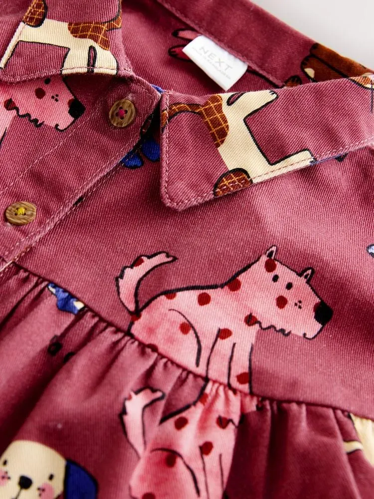 Chocolate Brown Character Long Sleeve Cotton Dress (3mths-8yrs)