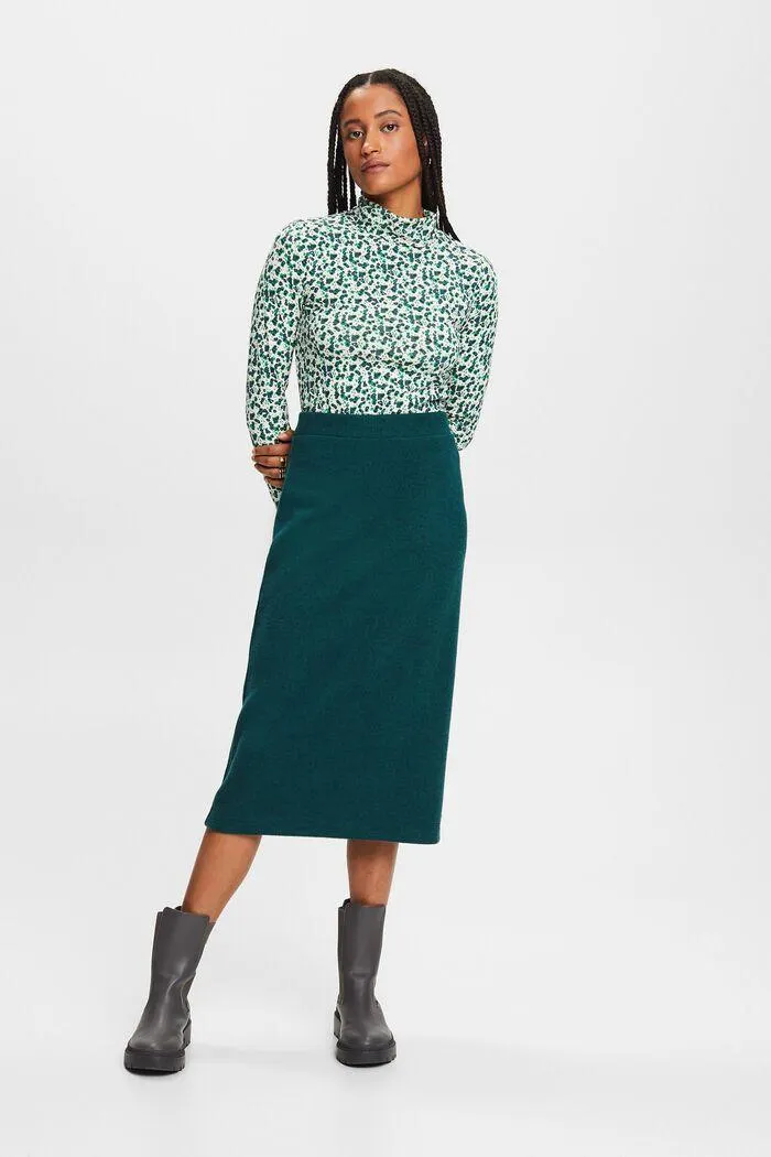 Rib-Knit Midi Skirt