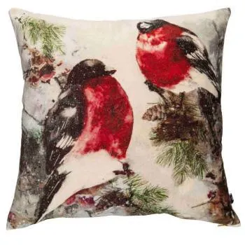 Putetrekk velur Dompap skog 48x48cm