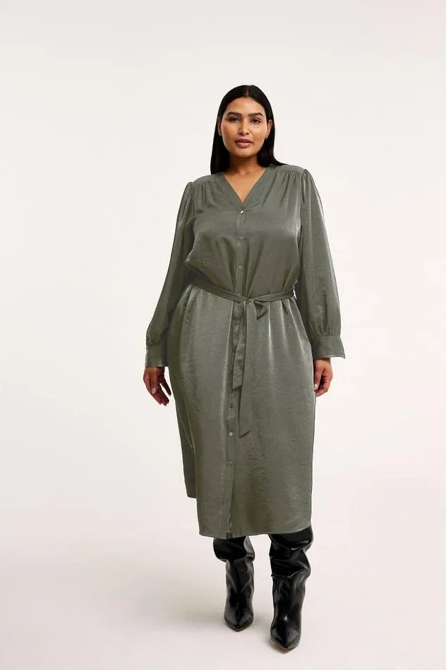 Skjortekjole i sateng