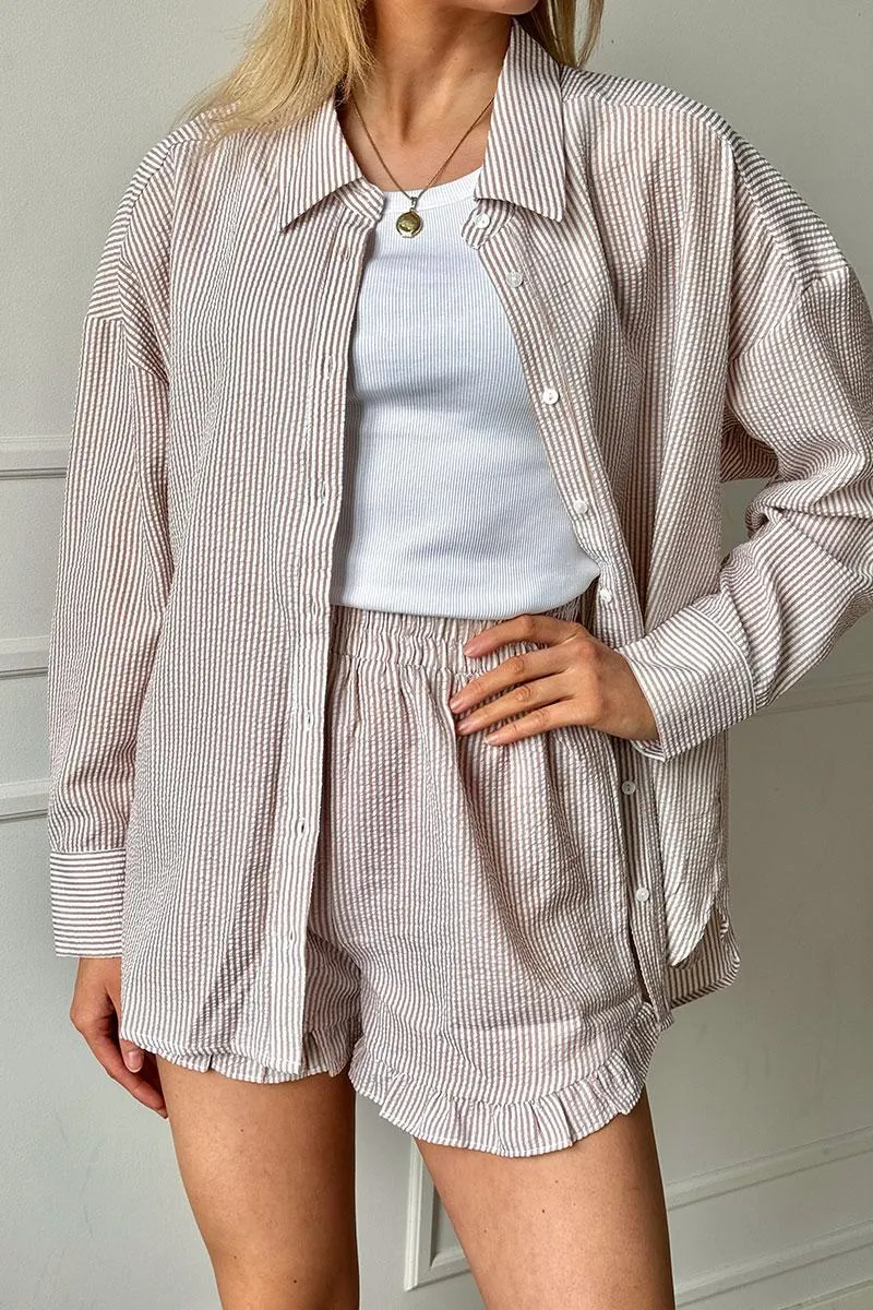 Sonja Shirt Sand/White