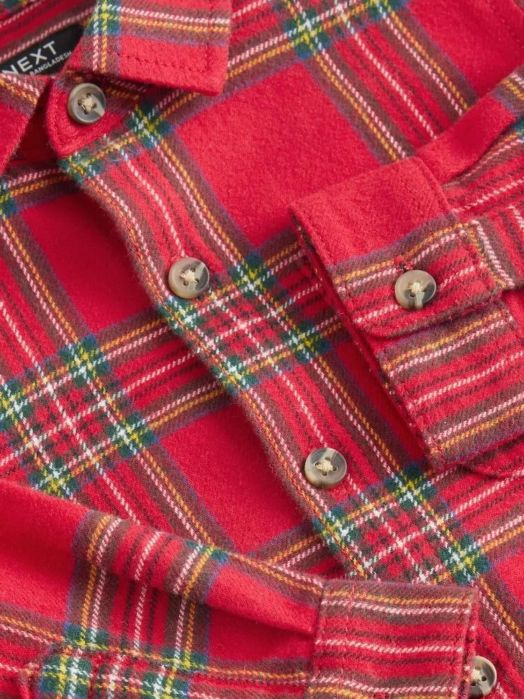 Red Tartan Long Sleeve Christmas Check Shirt (3mths-10yrs)