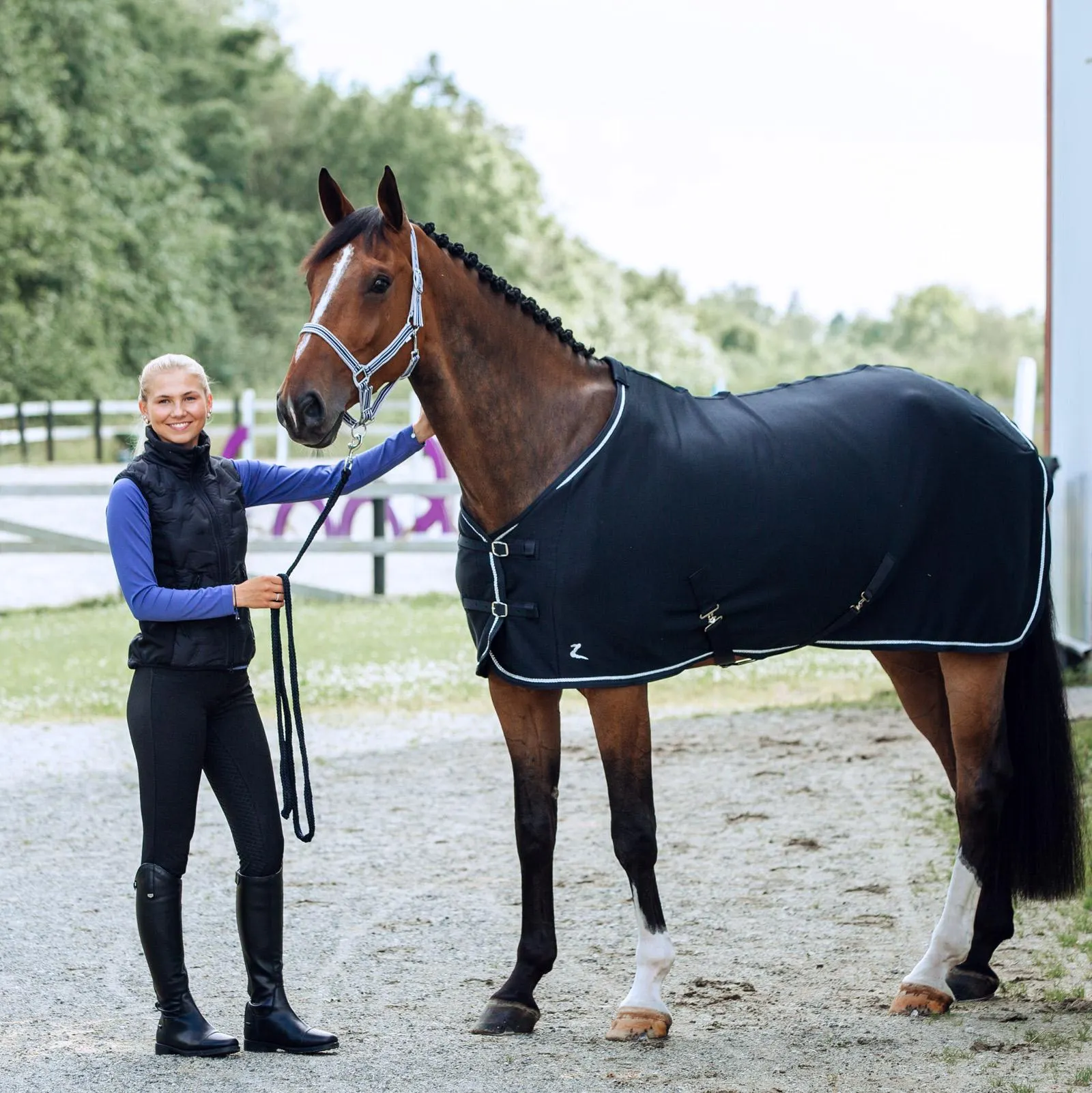 Horze Glarus fleecedekken med fletting