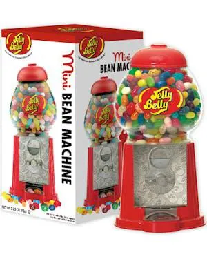 Jelly Beans / Tyggegummi Dispenser 24 cm - Original Jelly Belly Maskin i Metall og Glass