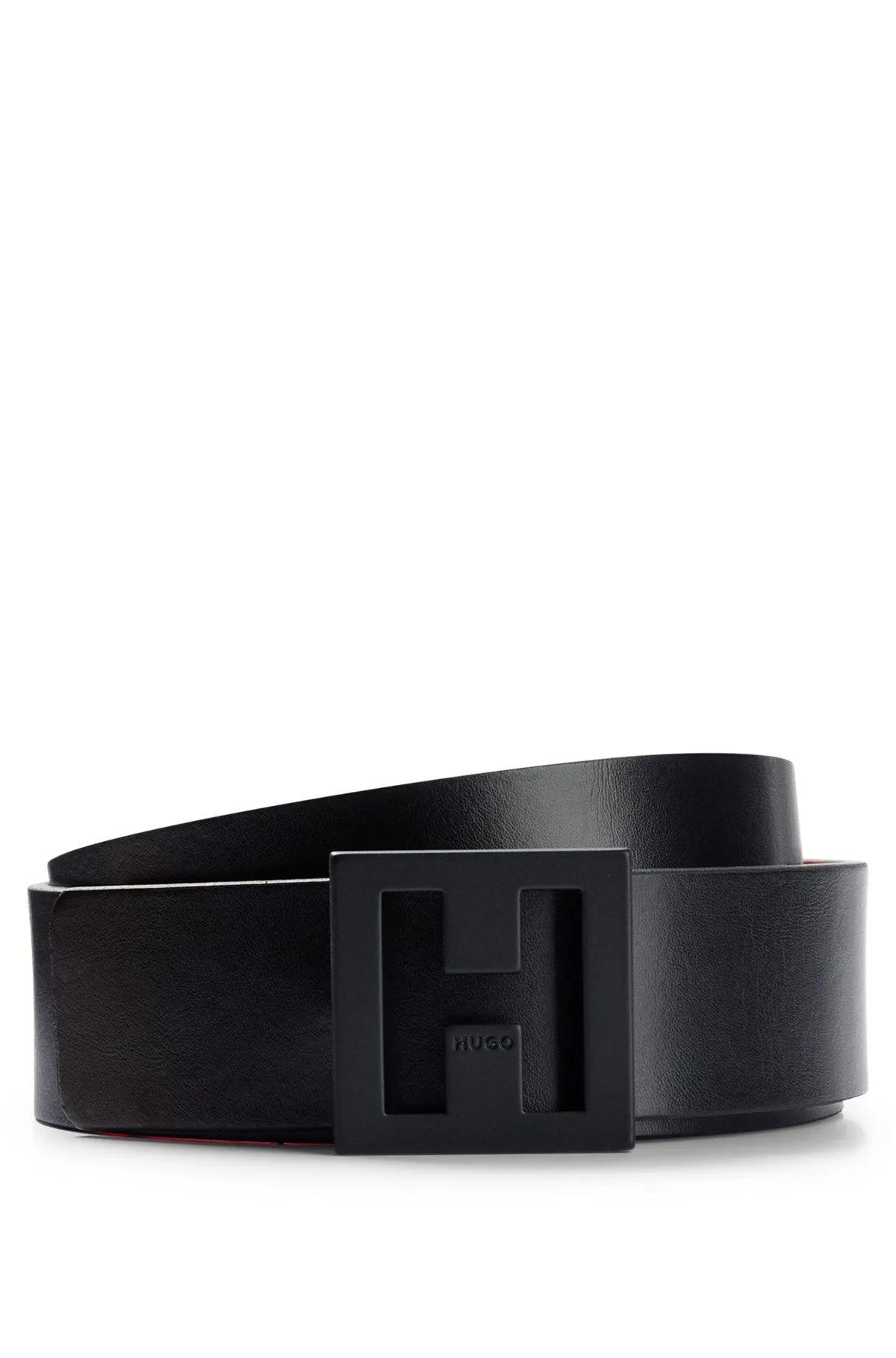 Reversible Italian-leather belt with 'H' buckle
