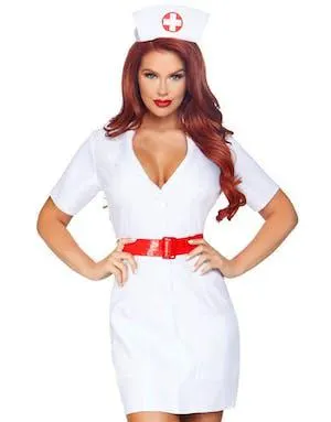 Hvitt Sykepleierkostyme 2 Deler
