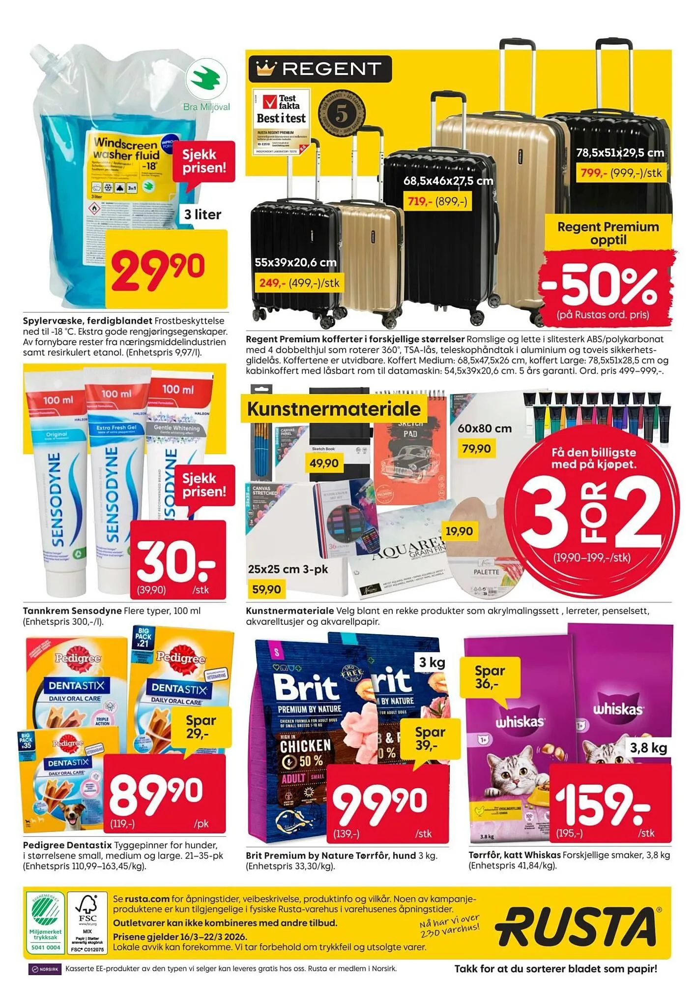 Rusta kundeavis fra 16. mars til 22. mars 2026 - kundeavisside 16