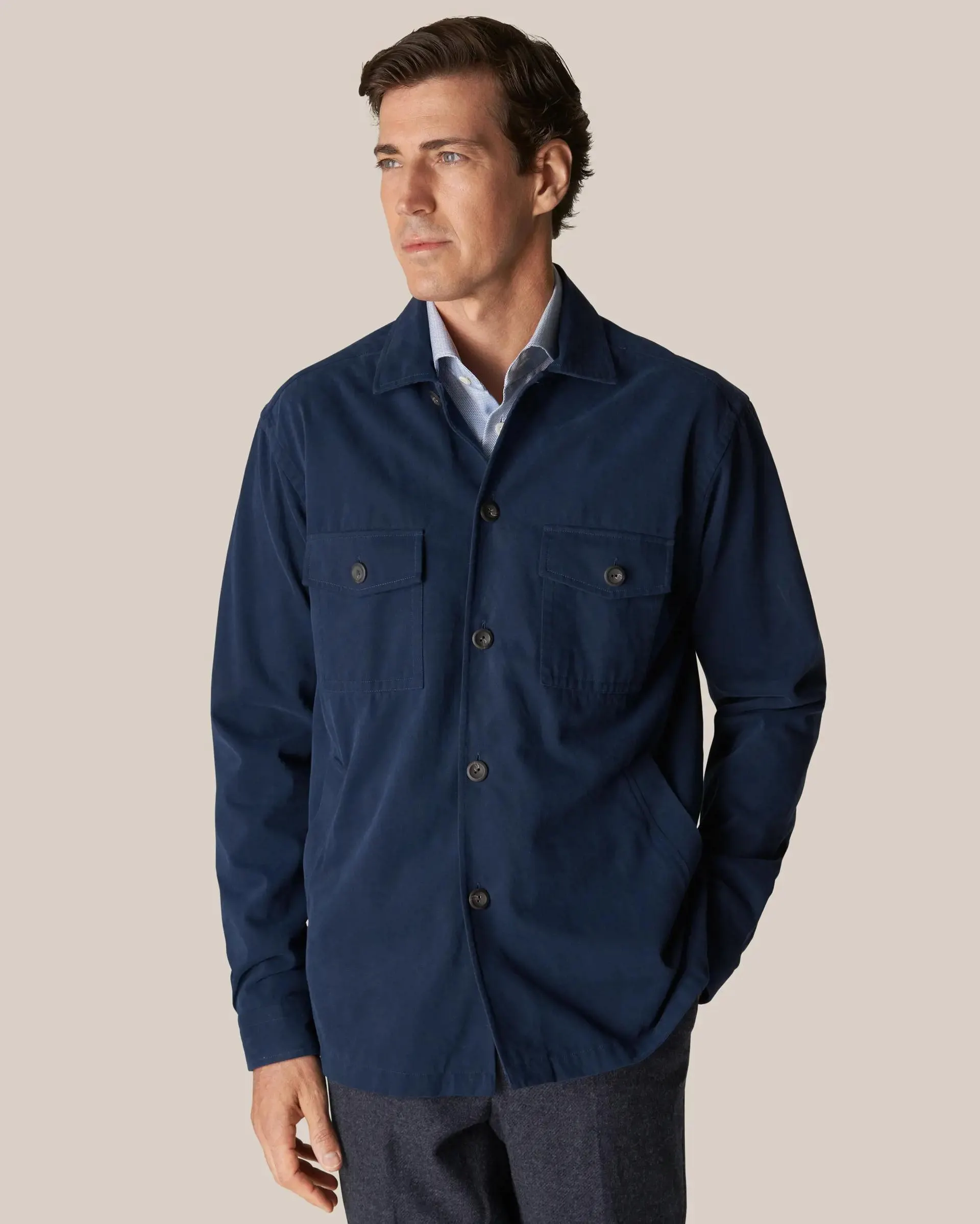 Navy Moleskin Overshirt