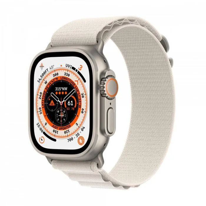 Apple Watch Ultra 49mm Titanium Starlight Alpine Loop - Large