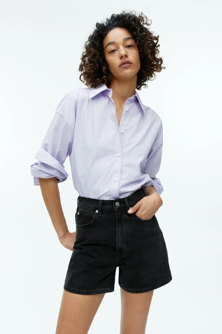 Denimshorts med høyt liv