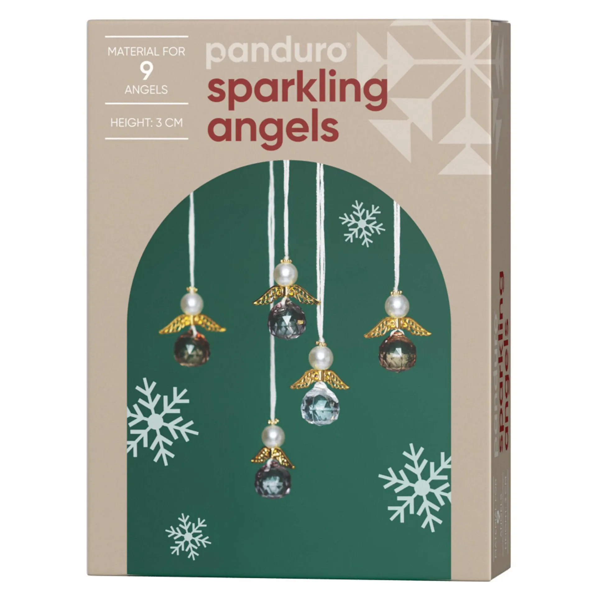 DIY-kit Sparkling Angels – lag 9 nydelig gnistrende engler. L 3 cm