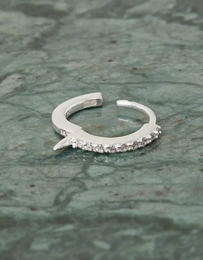 Recycled Sterling Silver Sparkle Spike Helix Earring