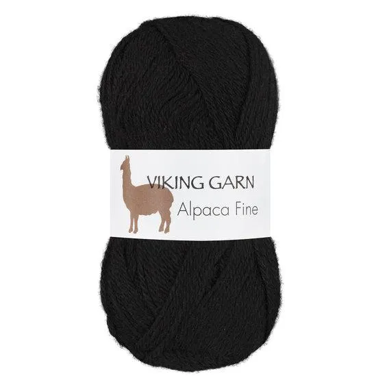 Viking Garn Alpaca Fine 50 g svart 605